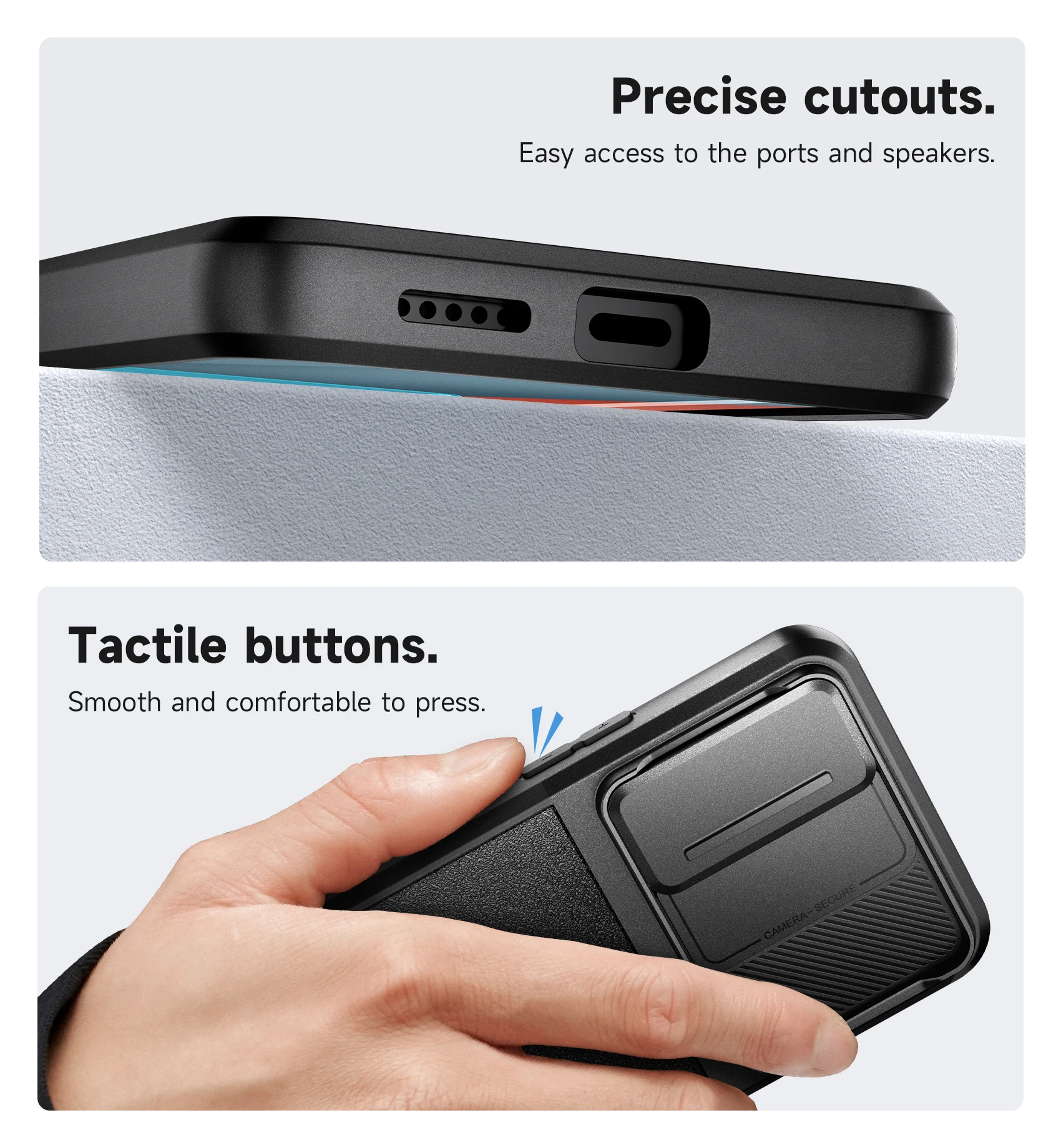 SURITCH For Redmi Note 13 Pro 5G / Poco X6 5G with Stand Camera Protection Slide Camera Cover Shockproof Case Protective Cover