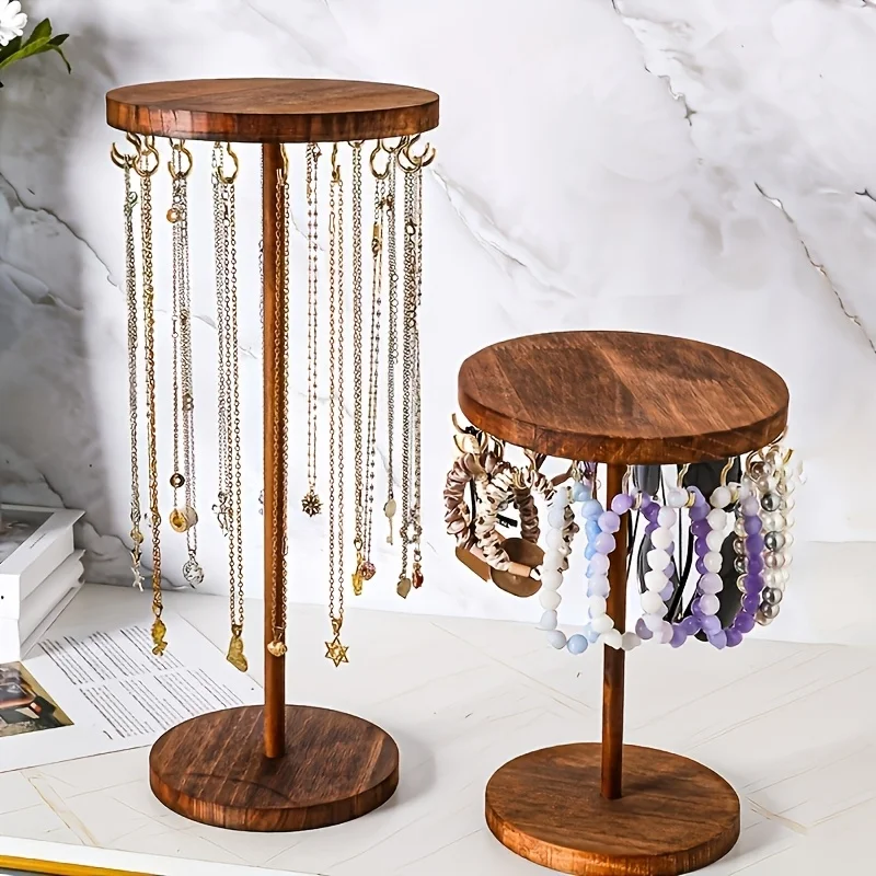 1PC Solid Wood Bracelet Display Stand, Jewelry Hanging Rack for Bracelets, Headbands & Hair Bands, Jewelry Display Prop