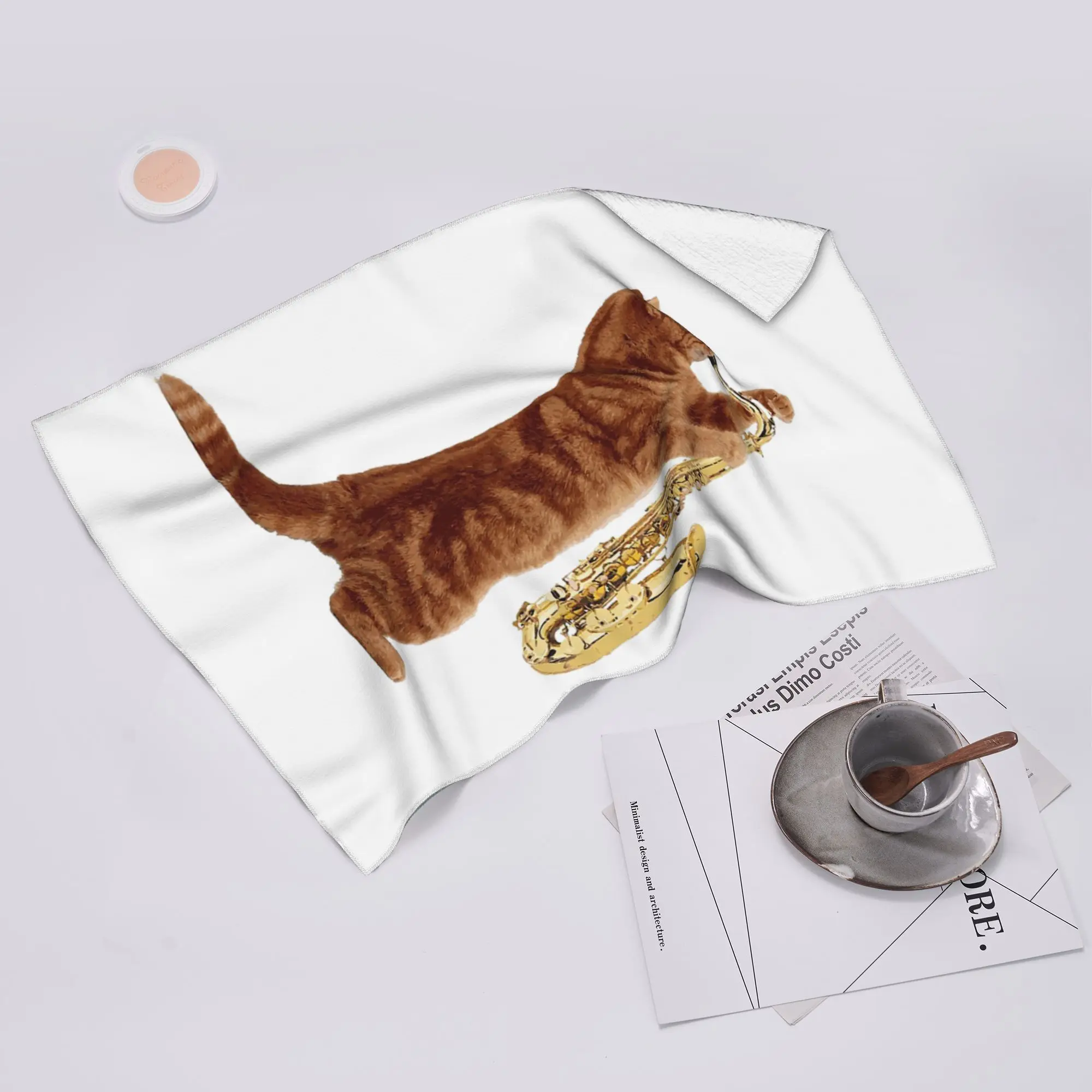 Custom Saxophone Player - Music Art Girls Y2k Graphic Soft Face Towel Quick Dry Pool Bath Cotton Towels Breathable