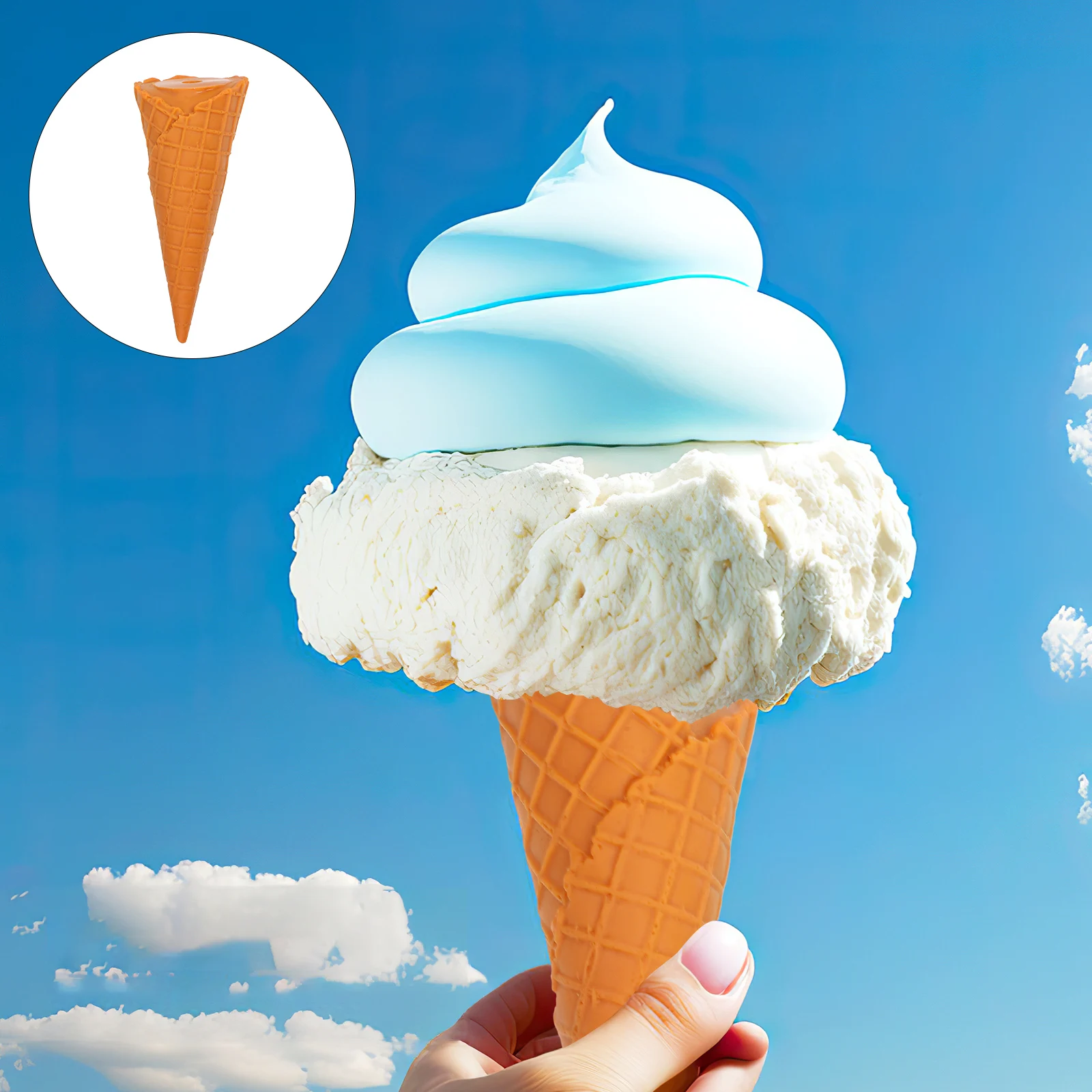 

Simulation Ice Cream Cone Decorations Fake Plastic Dessert Toy Prop Handheld Photography Props Dessert Shop Display Accessories