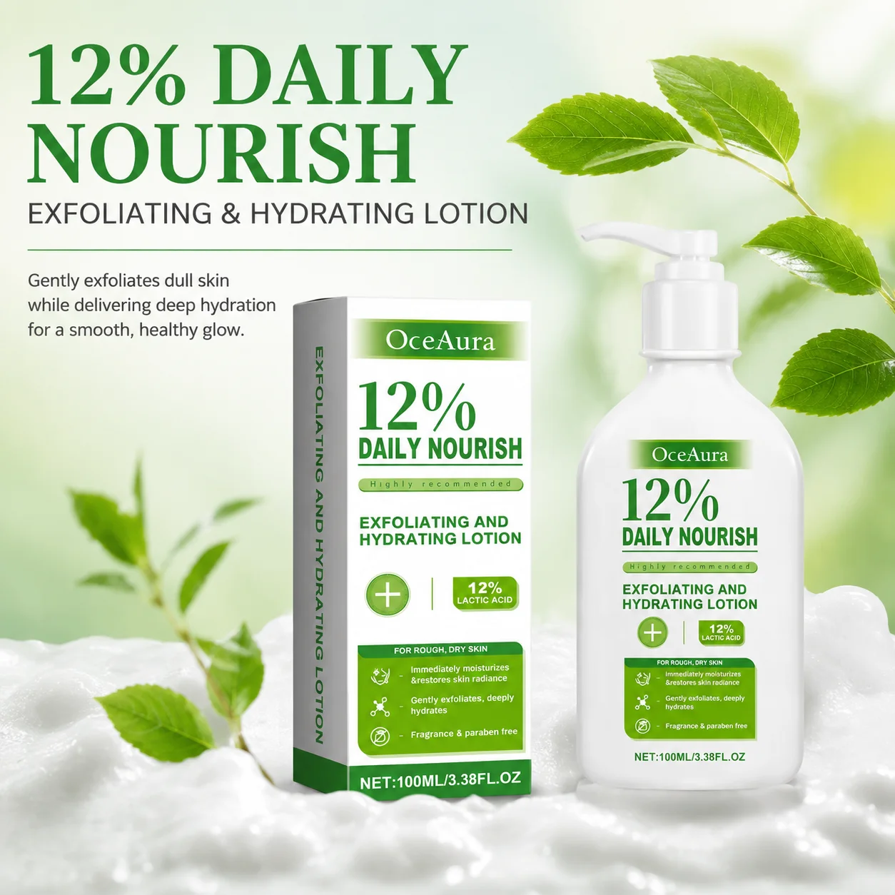 Oceaura Lactic Acid Body Lotion Deep Exfoliating Dead Skin Cells Reduce Skin Roughness Moisturize Body Barrier Korean Skincare