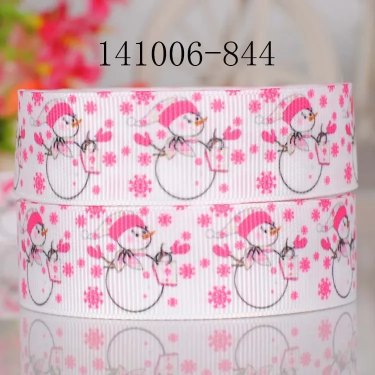 10yards -different Sizes -Christmas Snowman Ribbon Printed Grosgrain Ribbon