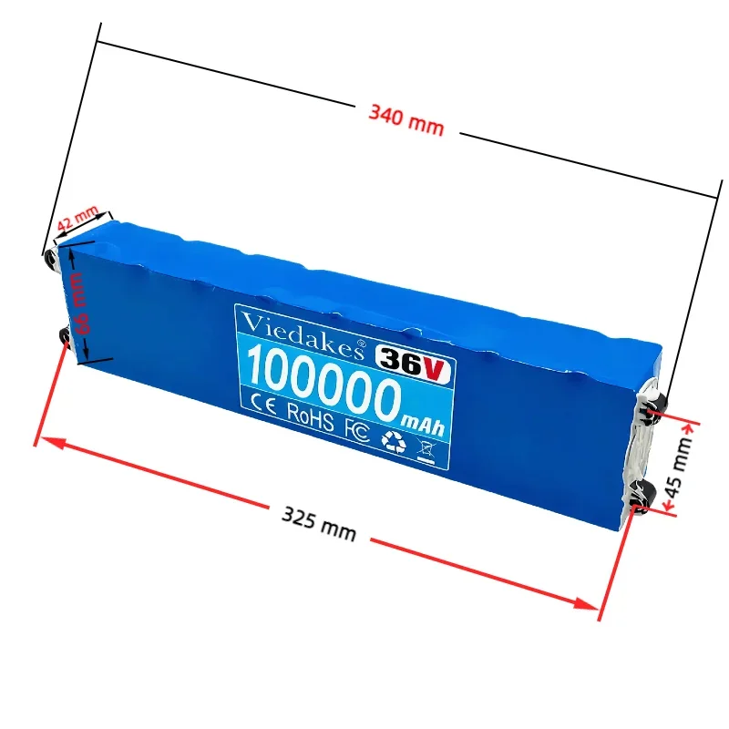 💯 防水36V電動スクーターリチウム電池 🔋 10S3P 800W パワー改造済み 36V 電動スクーターバッテリー（BMS XT60+JST付き） 🏅