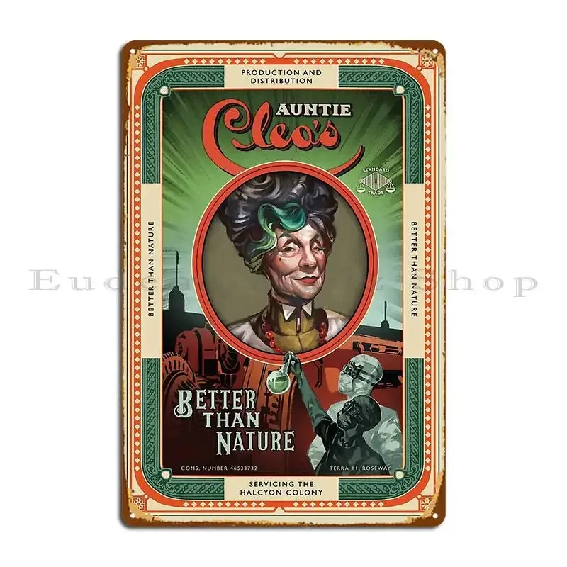 The Outer Worlds Auntie Cleo S Better Than Nature Metal Plaque Poster Print Kitchen Wall Decor Mural Wall Decor Tin Sign Poster