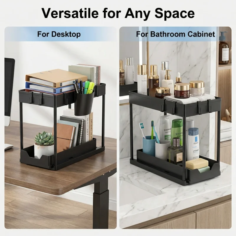 

Under Sink Storage Organizer 2 Tier Drawer Multipurpose Rack Cabinet Under Sink Storage Rack Bathroom Kitchen Organizer