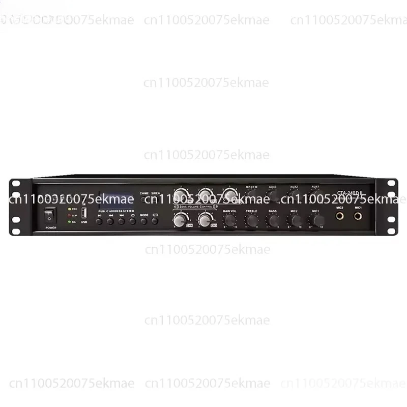 CTA-240D II PA System 5 Zone Integrated 100 Volt Amplifier USB/SD/Bluetooth/FM Audio Power Mixer Amplifier with MP3