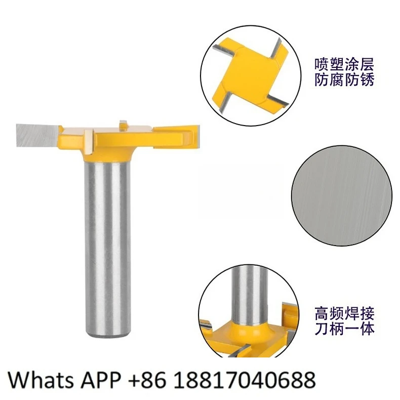 8X50.8x1/2, 4-blade T-knife with 8 handles and 12 handles with large diameter slotting