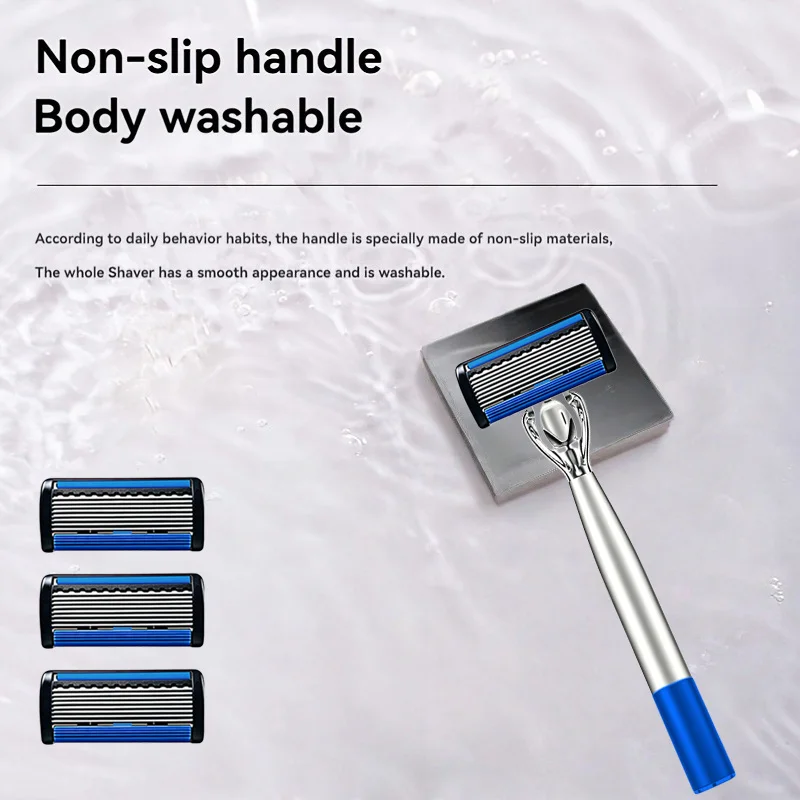Manual Shaver Upgraded with 8 Layers of Scratch Resistant Men's Stainless Steel Knife Holder