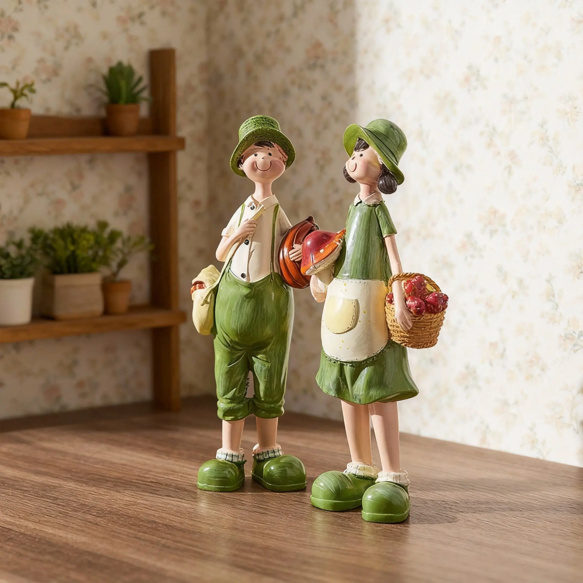 Pastoral Farmer Men's and Women's Ornaments Resin Crafts Home Decorations Desktop Storage Crafts