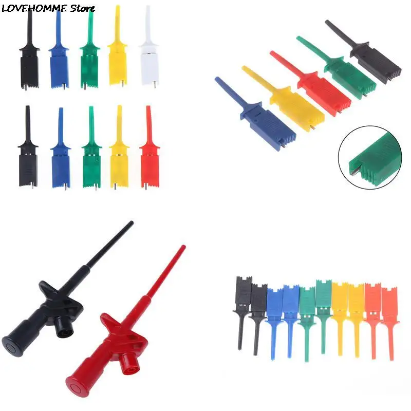 1/5/10Pcs Professional Insulated Quick Test Hook Clip High Voltage Flexible Testing Probe Plug Leads Connection