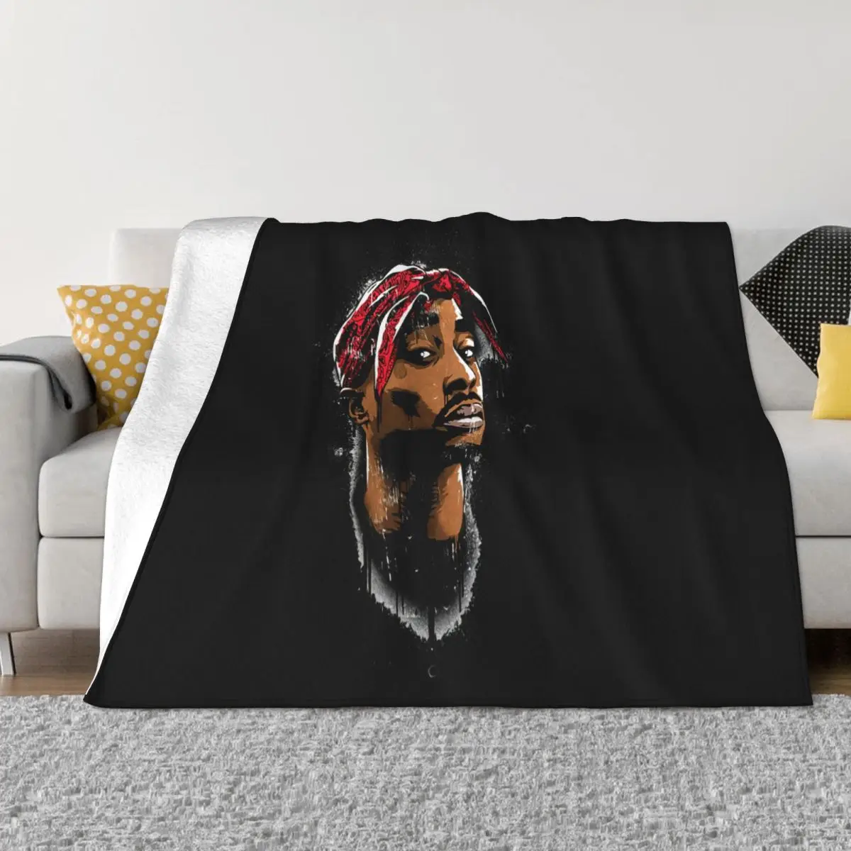 2Pac Spray Art Tupac Shakur Hip'Hop Rap Women Men Steampunk On Sale Stylish Low Price Winter Throw Blanket