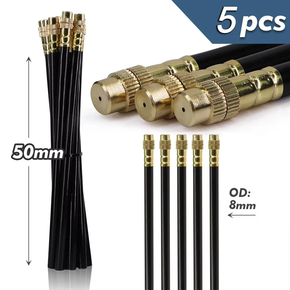 

5/10pcs 20/30/50cm Misting Nozzles Adjustable Brass Atomization Sprayer 8mm 360° Free-bend Irrigation Auto Watering