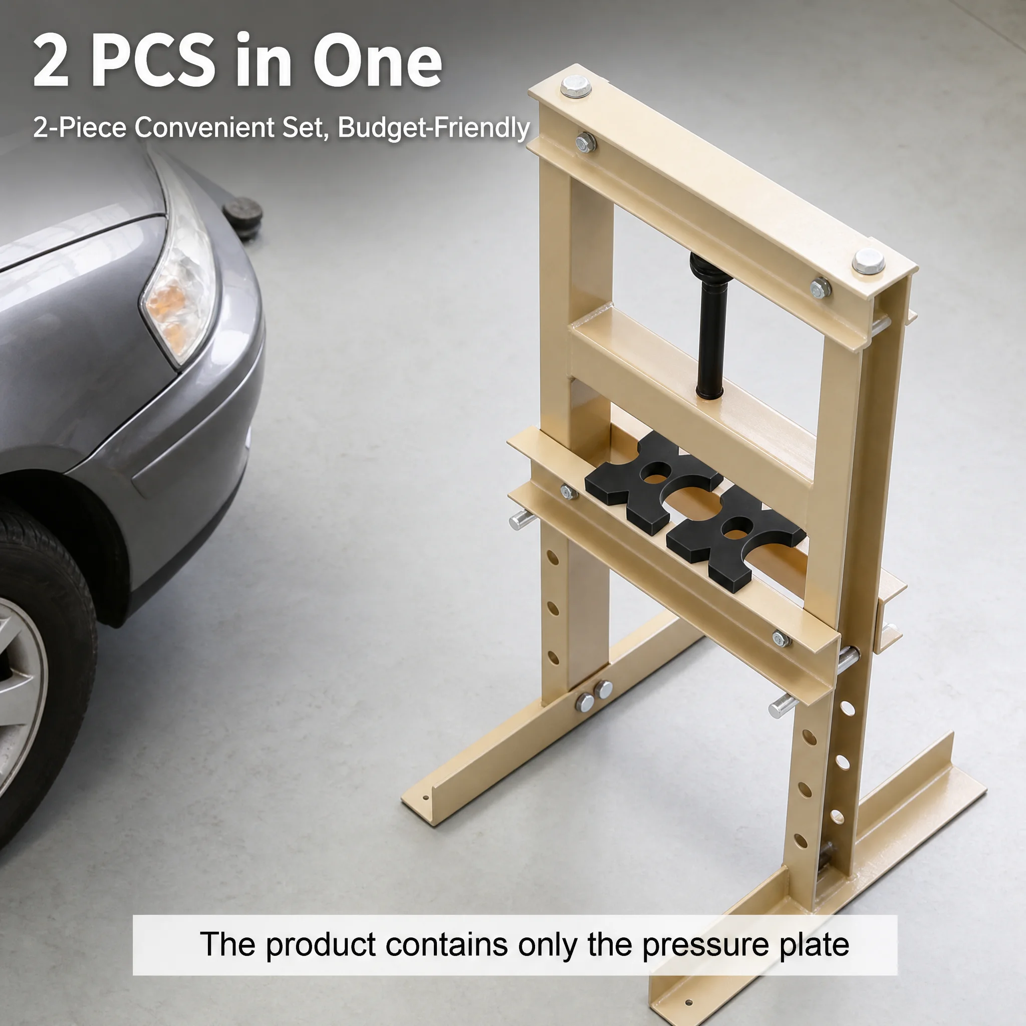 2PCS H-Shape Hydraulic Shop Press Plate 12.7*12.7*2.5cm Iron Arbor Press Plate H-Frame Shop Press Plate with Four Slot