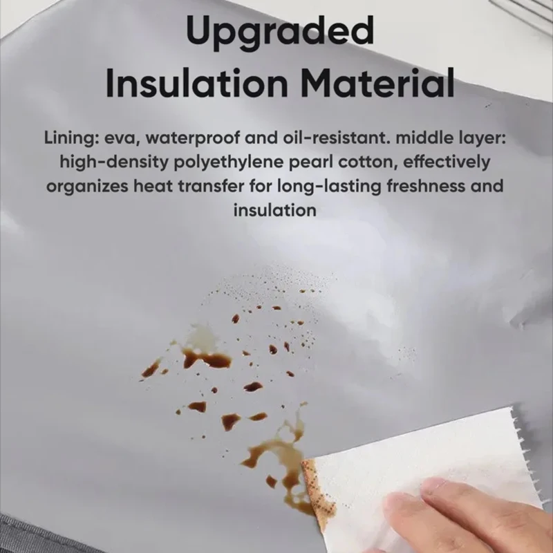 단열 도시락 가방, 알루미늄 호일 밥 가방, 식사 팩, 아이스팩, 휴대용 저녁 피크닉 음식... - 2