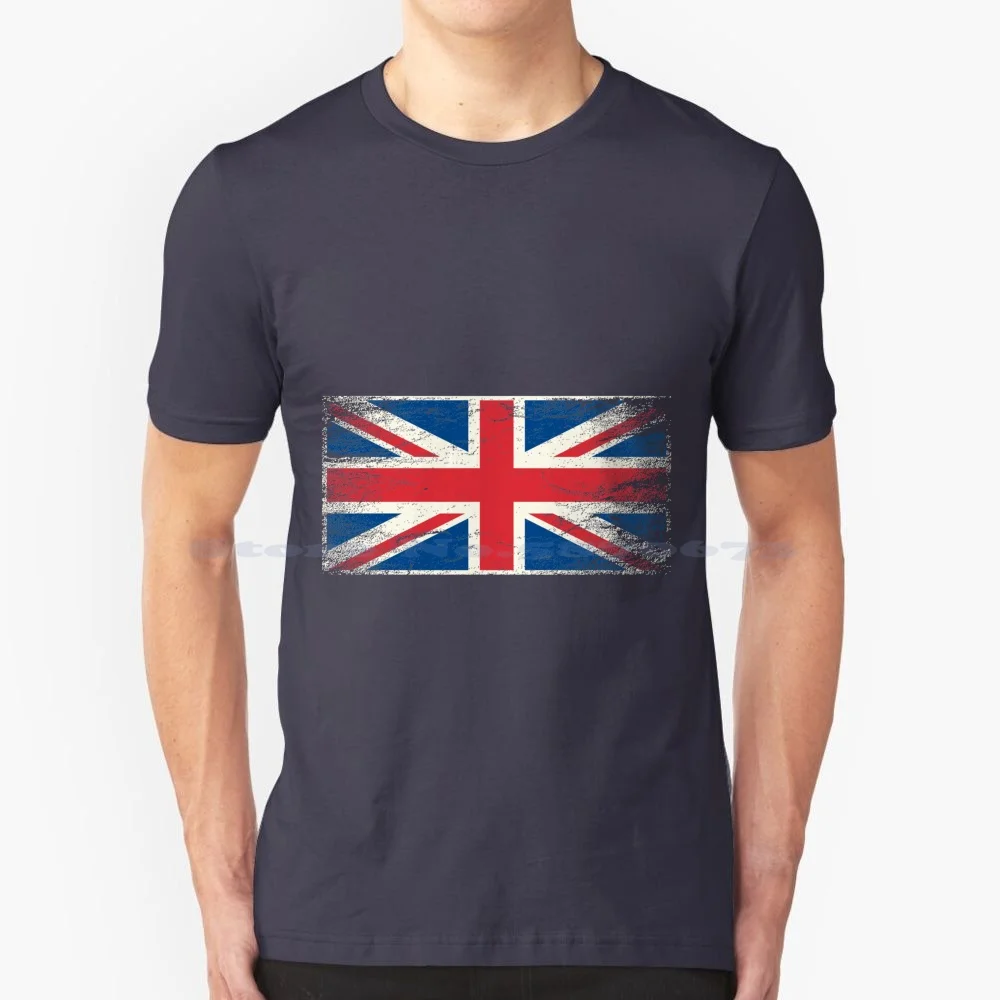 Great Britain England Union Jack Flag T Shirt 100% Cotton Tee Great Britain England Queen Noble High Nobility National Pride