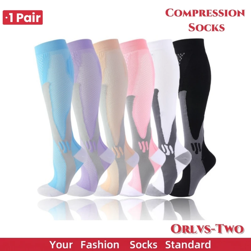 

Компрессионные носки, нейлоновые медицинские чулки для кормления при варикозном расширении вен, пригодные для занятий спортом, черные компрессионные носки для защиты от усталости