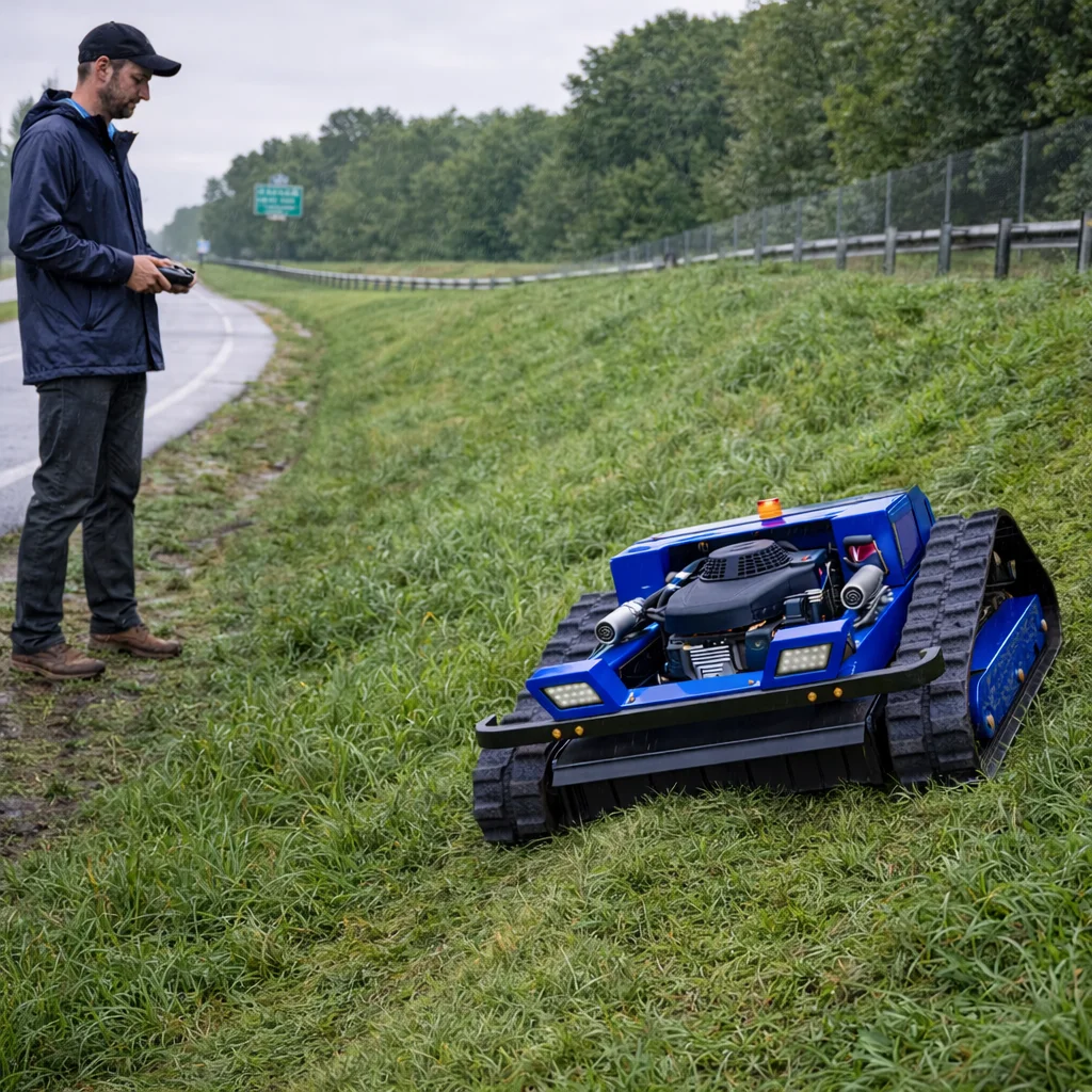 

Прочная гусеничная газонокосилка по индивидуальному заказу — высокая производительность с шириной резки 550 мм для резки травы ранчо