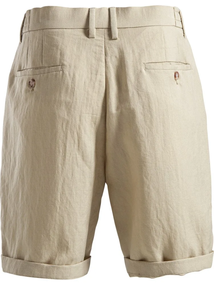 New Summer 100% Cotton Solid Shorts Men High Quality Casual Business Social Elastic Waist Men Shorts 4 Colors Beach Shorts Pants