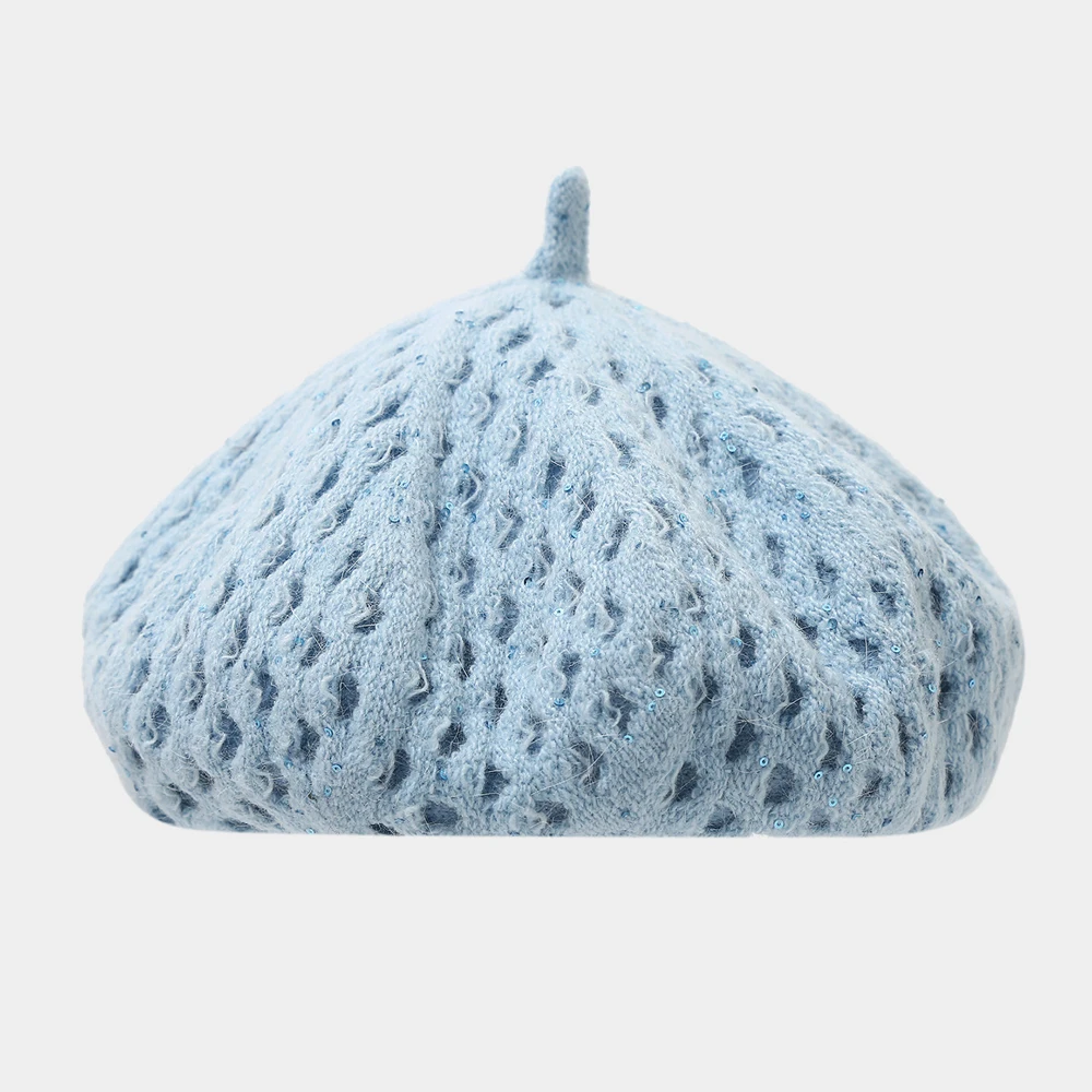 Beret Women Winter Acrylic Knit Hat Warm Soft Cap Accessory For Autumn Outdoor Cold Weather