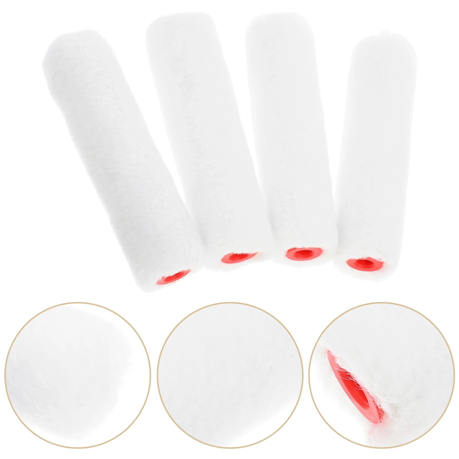 

4Pcs Wall Painting Roller Cover Cotton Mini Paint Roller Refills for Smooth Even Finish on Walls Ceilings Corners DIY