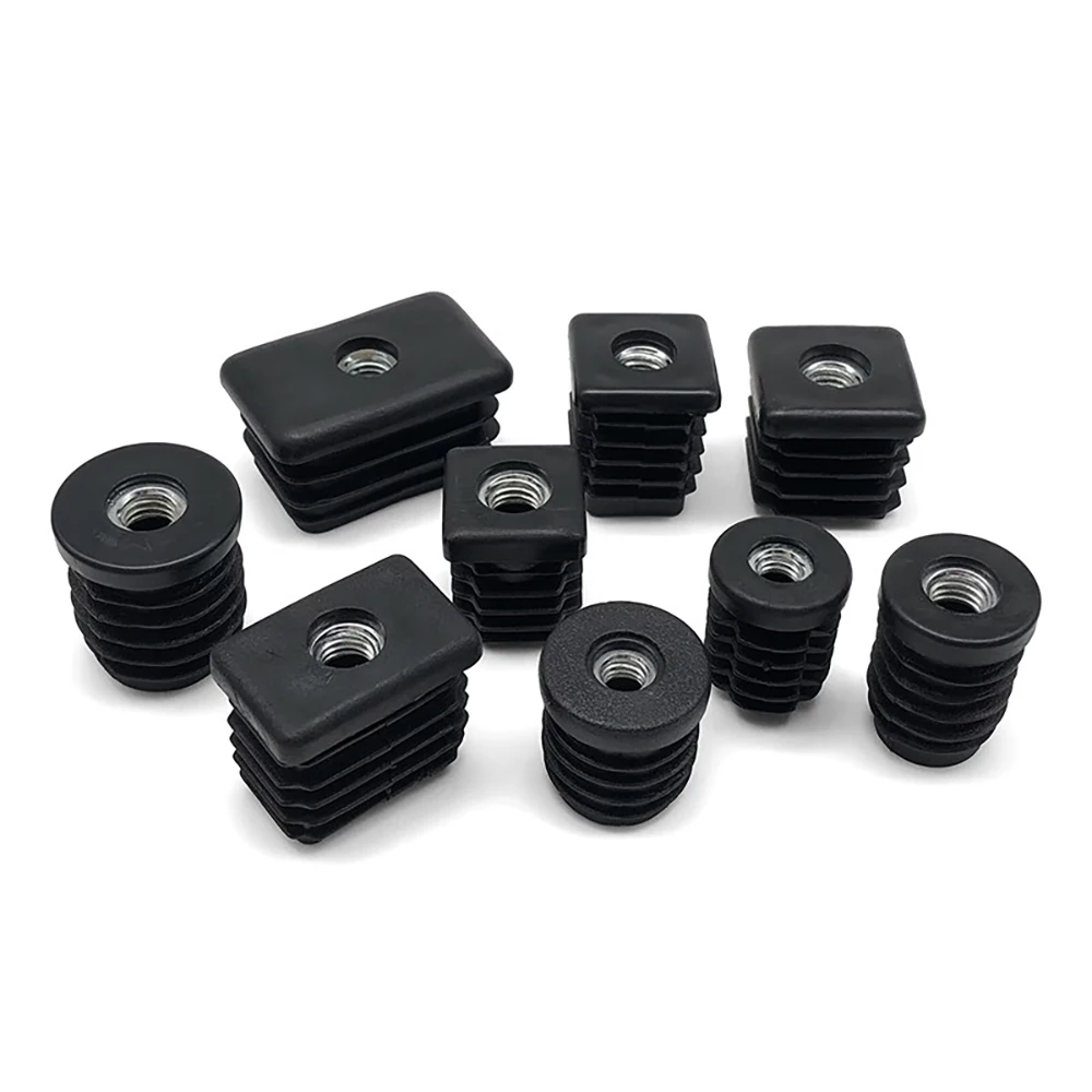 M6 M8 M10 Plastic Round/Square Pipe Plugs With Nut Hole Blanking End Inserts Caps Pipe Cover Furniture Leg Feet Tube Plug image 3