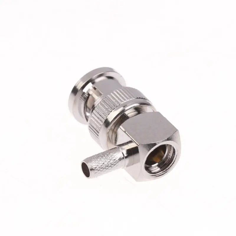 90 Degree BNC Male Right Angle RF Connector Crimp 50ohm Adapter RG58 RG142 RG400 RG223 LMR195 Coaxial Cable Gift