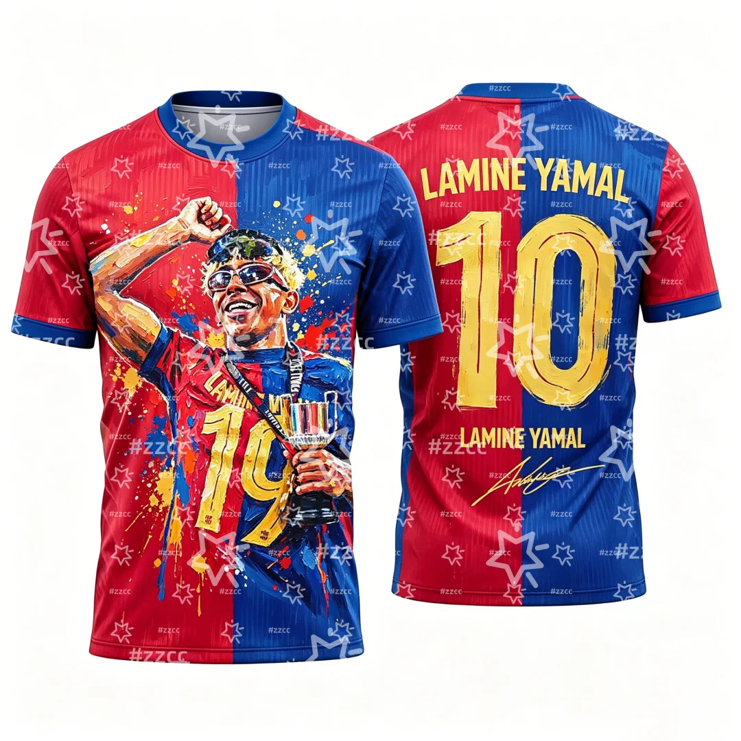 2026 Lamine Yamal Nr. 10 Fußballtrikot Match- & Trainingsset Sommer Sport Herren T-Shirt Kinderbekleidung Tee Y2K Damen – Detail 4