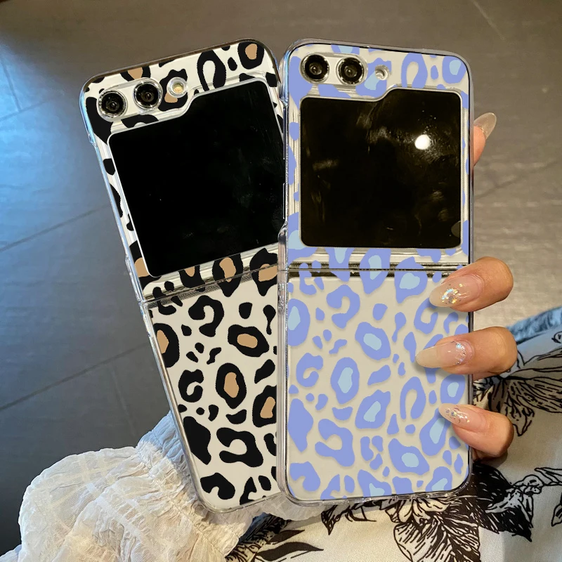 Für Samsung Galaxy Z Flip 8 7 FE 5 6 4 3 Leopardenmuster-Hülle Transparente Harte Luxus Stoßfeste Handyhülle Für Samsung Z Flip6 Flip7 – Detail 2