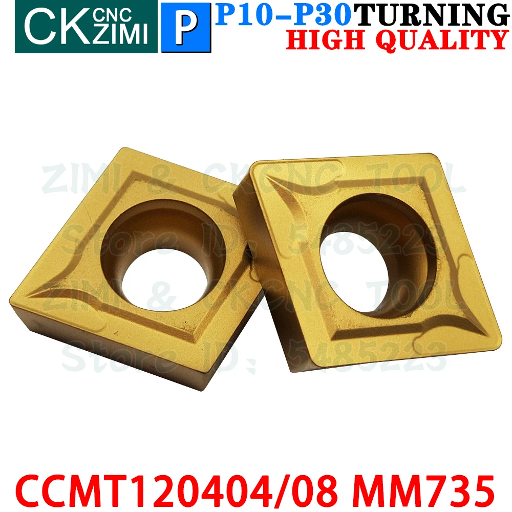 Imagem -05 - Pastilhas de Metal Duro Ferramentas de Pastilhas de Torneamento Internas Externas Ferramentas de Corte de Torno de Metal Ccmt 1204 Ccmt1204 Ferramentas de Carpintaria Ccmt120404 Mm735 Ccmt120408 Mm735 Ccmt431 Ccmt432
