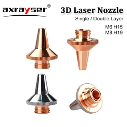 3D Laser Nozzles M8 M6 Single Layer Double Chrome Layer Fiber Cutting Machine Parts for Raytools BT240S BM109 WSX HAN'S Precitec