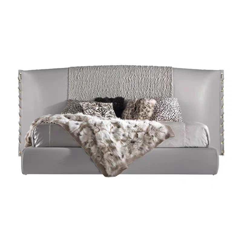 

@#Luxury Faux Leather Beds Modern Bedroom Furniture Bedroom Frame Set Italian Leather Luxury Headboard Wedding Kingsize Bed