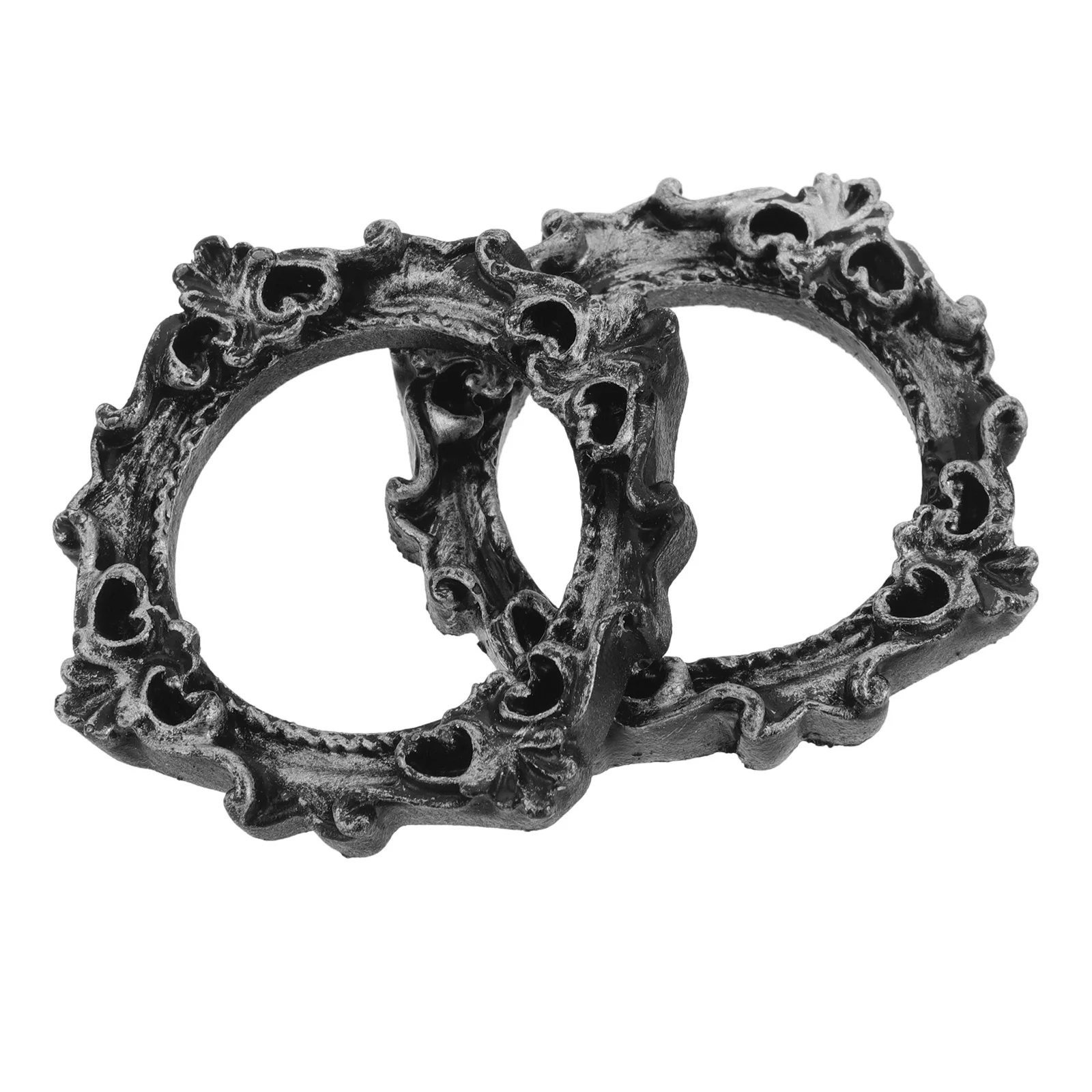 2Pcs 미니 빈티지 수지 사진 프레임 크리 에이 티브 벽 예술을위한 소형 복고풍 사진 홀더 DIY 디스플레이 인형 집 장식 탁상