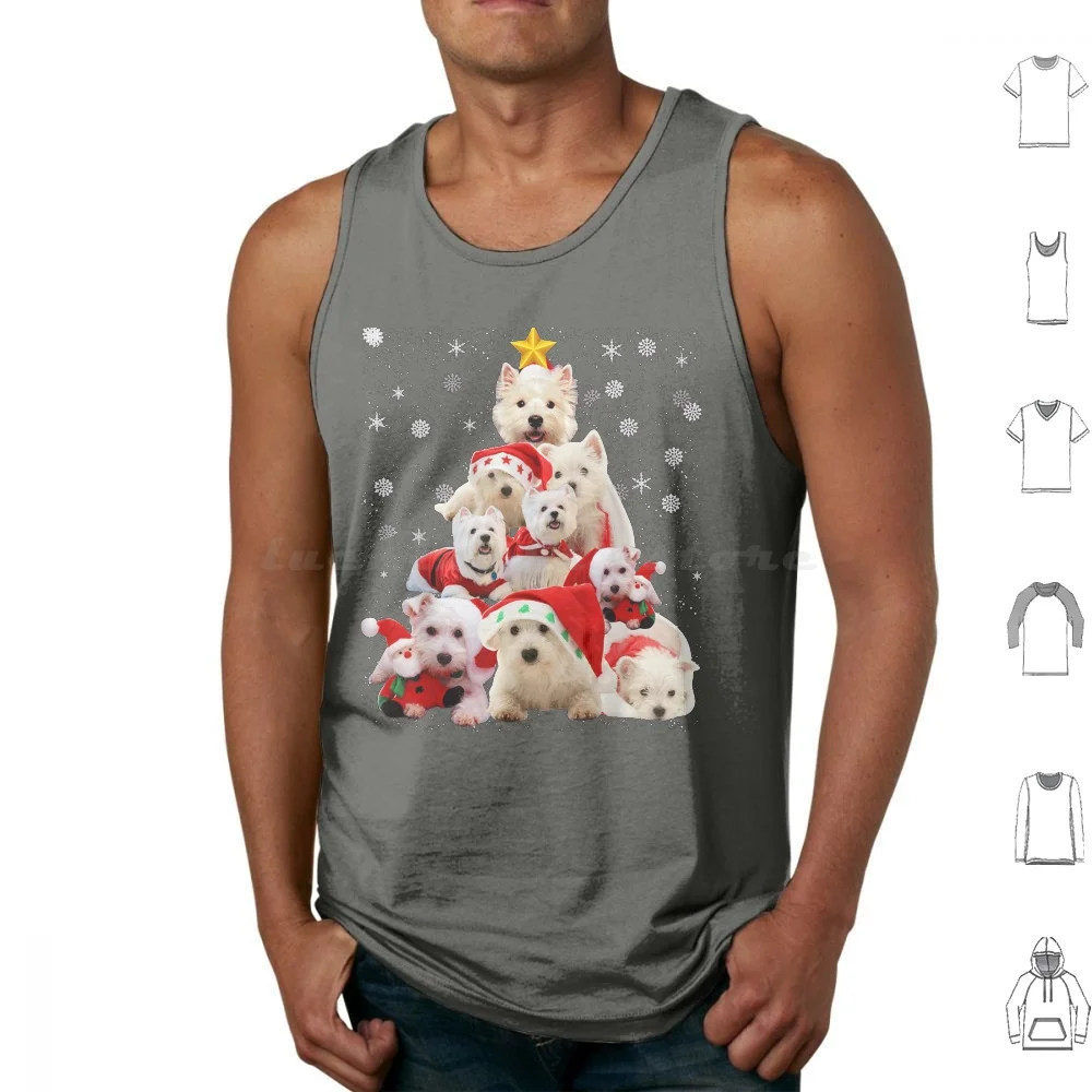 Westie Christmas Tree Dog Tank Tops Print Cotton An Of At As Anniversary Am And Niece Dog Westie Christmas Puppy