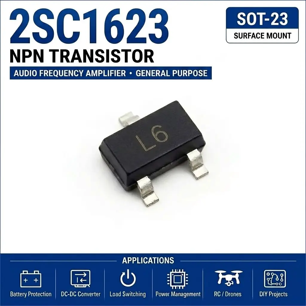 (100 pcs) 2SC1623 (Marking L6,L7) SOT-23 - NPN Transistor 50V 100mA 250MHz