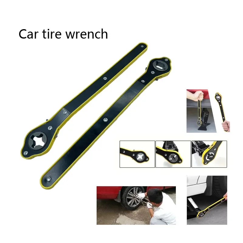 Car Labor Saving Jack Ratchet Wrench Tire Jack Removal Wrench Cross Jack Labor Saving Wrench Jack Rocker Arm