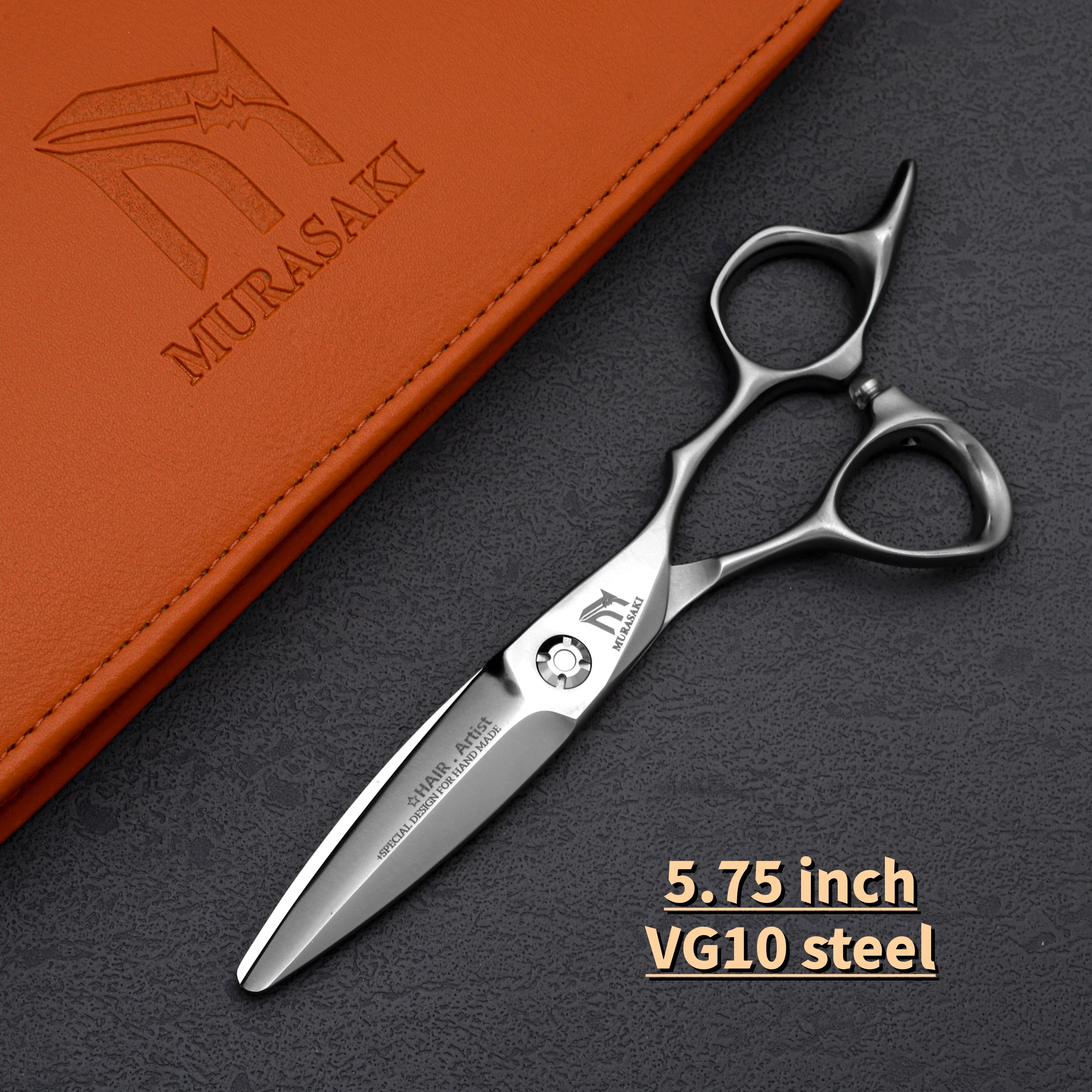 Professional VG10 Steel Barber Scissors, 5.75 Inch Willow Leaf Single-Sided Sharp Blade, Specialized for Regulating Hair Volume