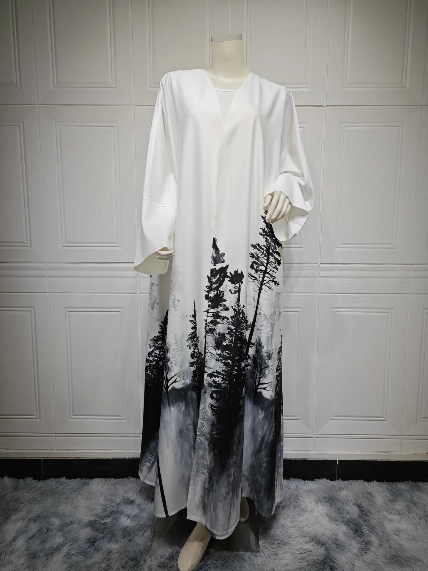 2025 Spring New Fashion Tie-Dye Poncho Women's Abaya Cardigan Design Dresses