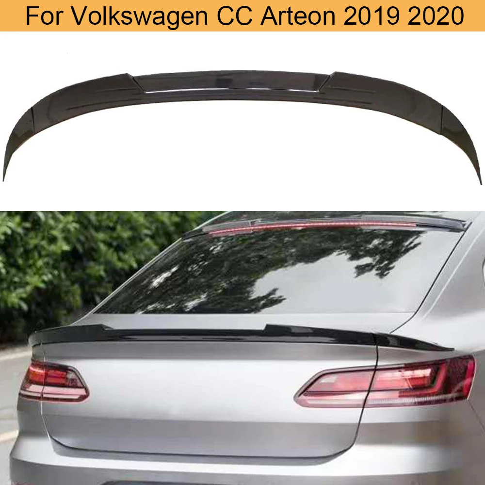 Carbon Look / Glossy Black Car Trunk Spoiler Wing For Volkswagen VW CC Arteon 2019 2020 Car Rear Trunk Spoiler Wing Boot Lip