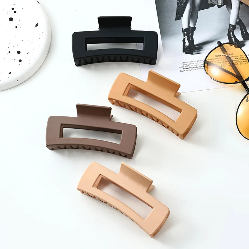 4-teiliges Krallen-Clip-Set – große Krallen-Clips, nicht abfärbende Gummifarben-Clips, quadratische Haarspangen, Hai-Clips, Anti-Rutsch-Clips – Detail 3