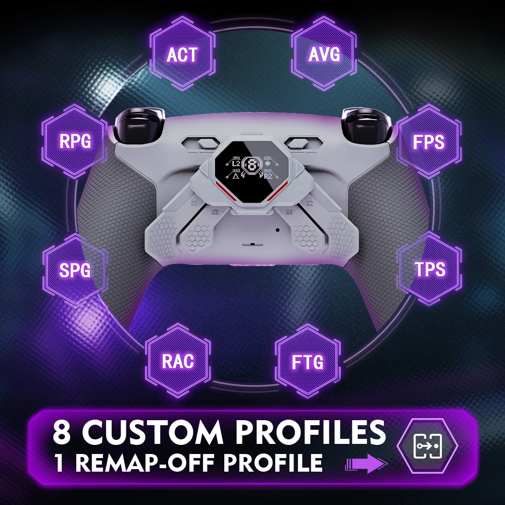 eXtremeRate SPARK Zestaw Przycisków Tylnych do Kontrolera PS5 BDM-030 040 050, Zestaw 4 Przycisków Tylnych z Możliwością Przemapowania - Klasyczny Szary — zdjęcie produktu 4