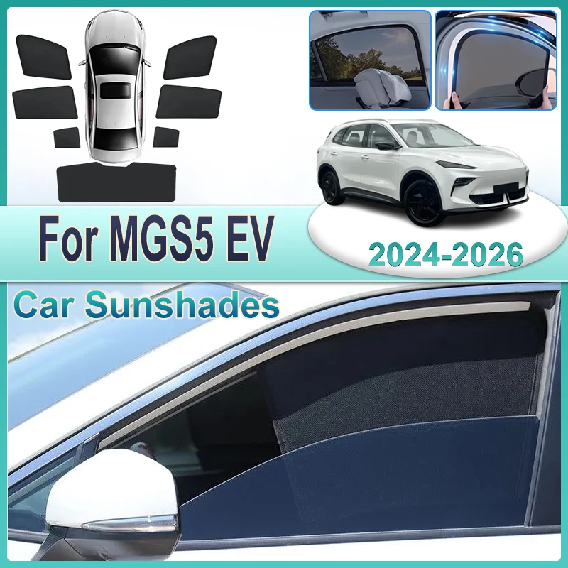

Car Window Shades For MGS5 EV Accessories 2025 ES34 MG ES5 2024 2026 Sunscreen Magnetic Mesh Sunshades Shield Sun Visor Tools