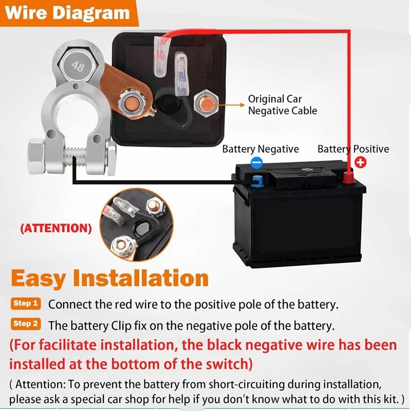 Remote Battery Disconnect Switch 360A Starting Current Upgraded Kill Switch For Car Truck DC12V 200A Remote Control