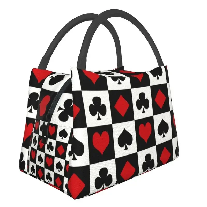 

Playing Card Thermal Insulated Lunch Bags Women Game Poker Players Portable Lunch Tote for Office Outdoor Storage Meal Food Box