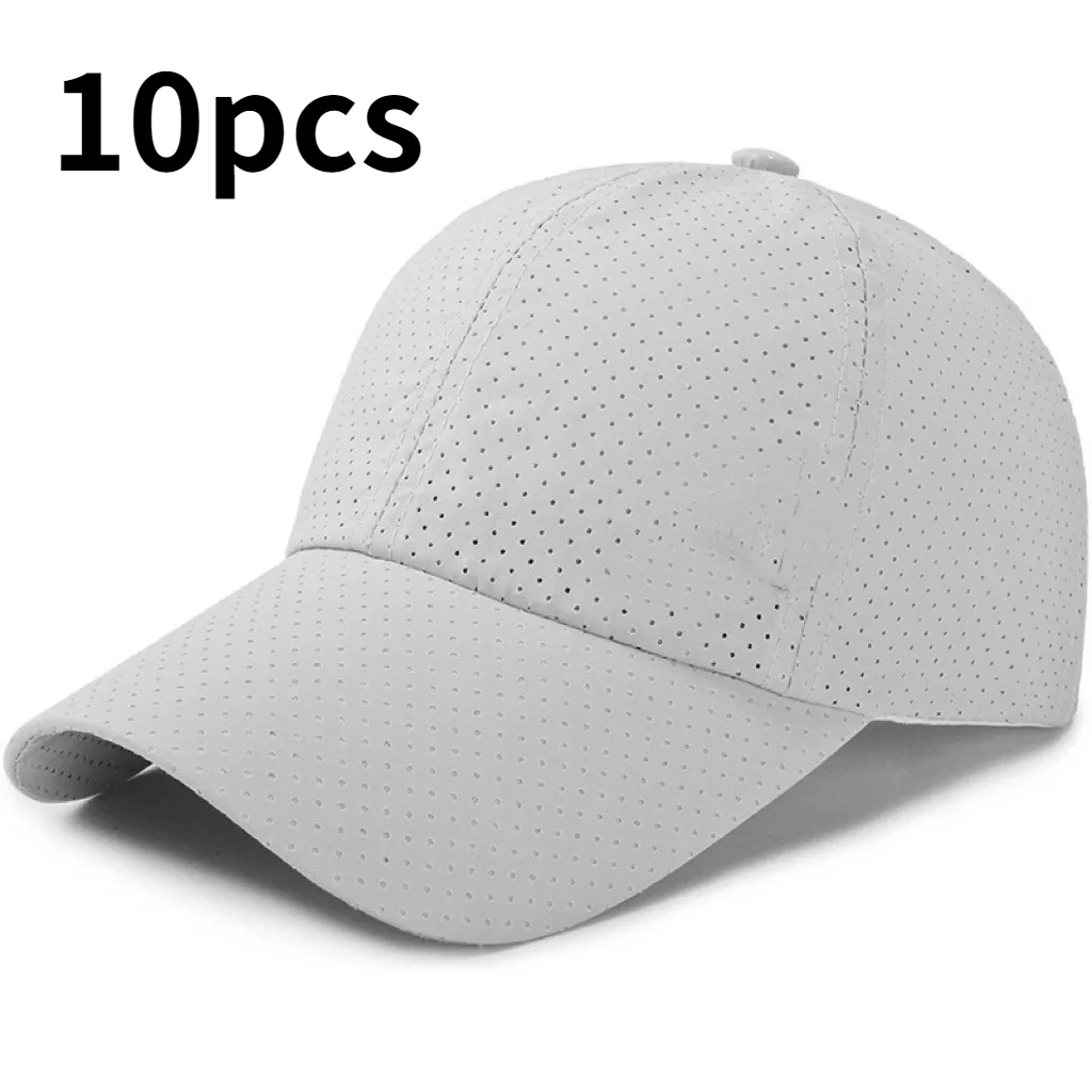 10pcs Hat Men Spring Summer Solid Color Mesh Cap Baseball Cap Women Autumn Korean Edition Sunscreen Hat Mesh Peaked Cap New