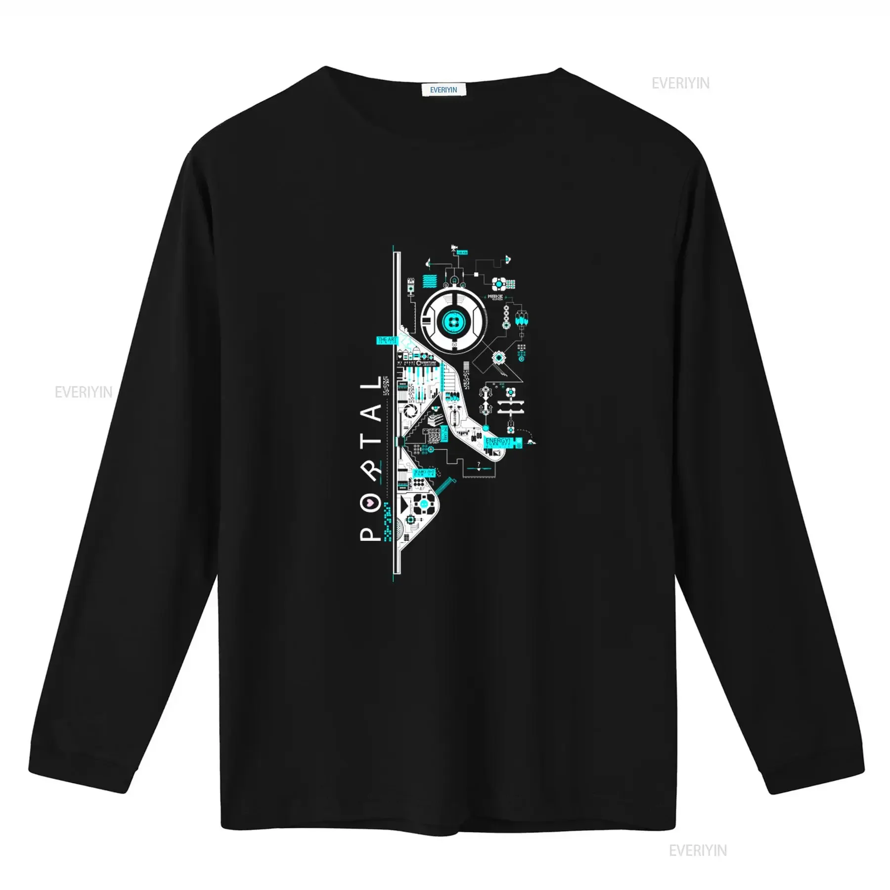 Portal 2 Art Inspired T Shirt for Cool Design Fashion Casual vintage Washed Soft streetwear Versatile Unisex Slightly