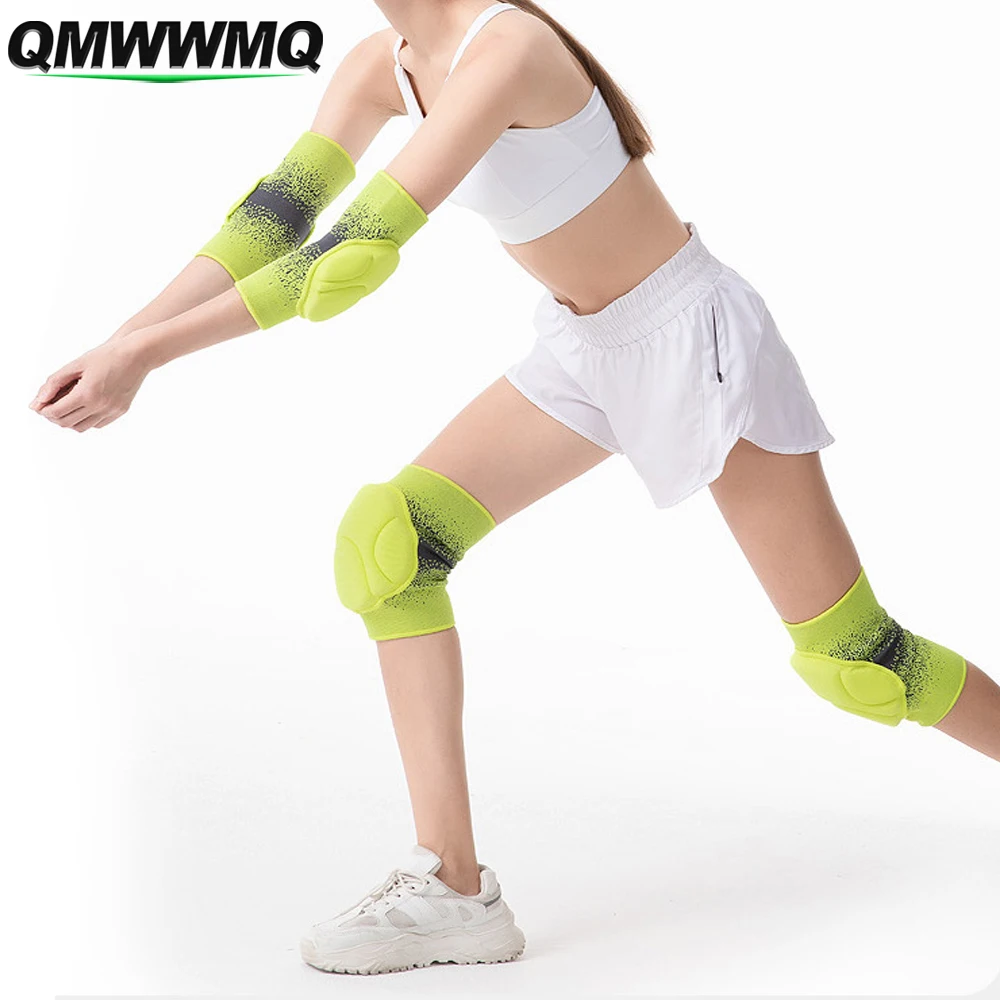 

1 пара универсальных наколенников и налокотников для волейбола — толстые, теплые, защитные, с противоскользящими вставками для футбола и волейбола