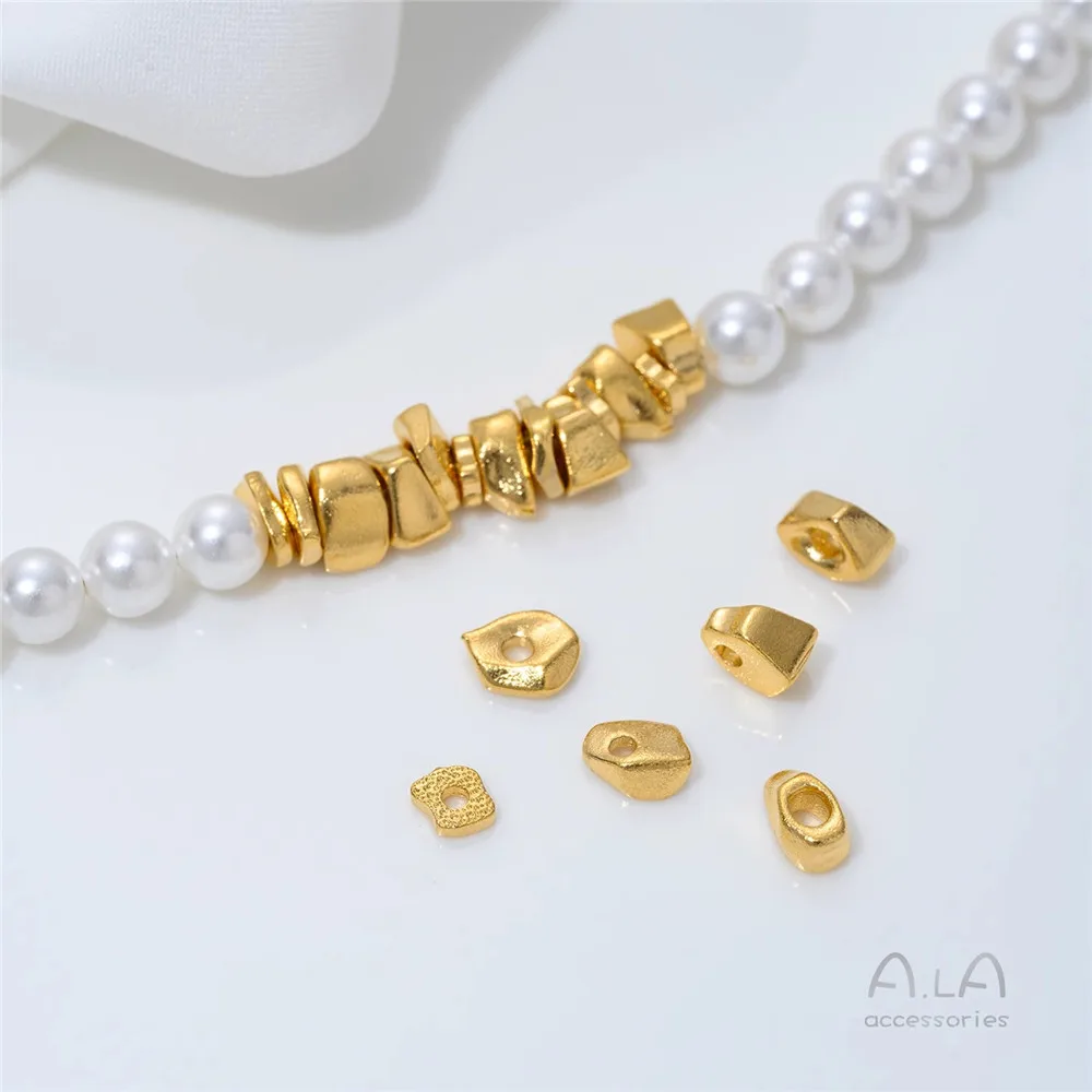 

T368 Vietnamese Sand Gold Irregular-shaped Broken Gold Spacers Copper-plated Gold Spacer Gaskets Diy Beaded Jewelry Accessories