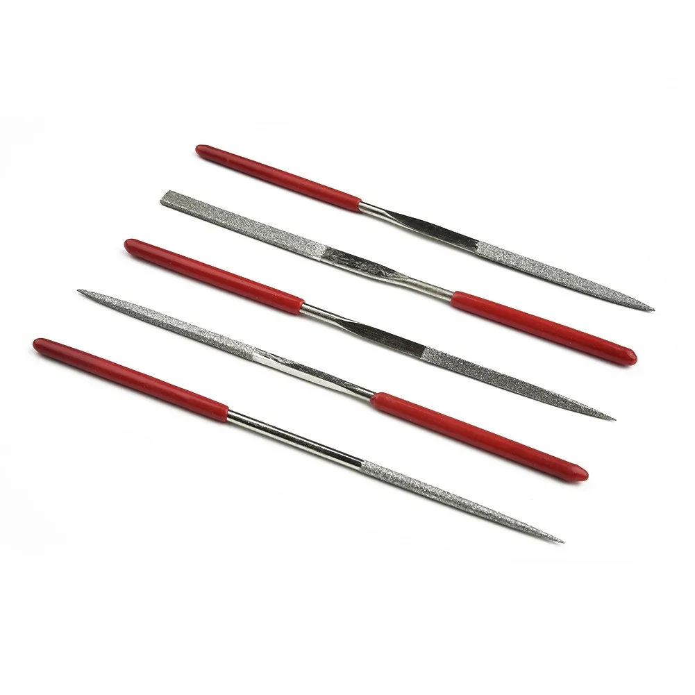 

5pcs Needle Files Stone Carving Glass Ceramic Craft Jeweler Pack Set Diamond Gadget Parts Useful Accessory New