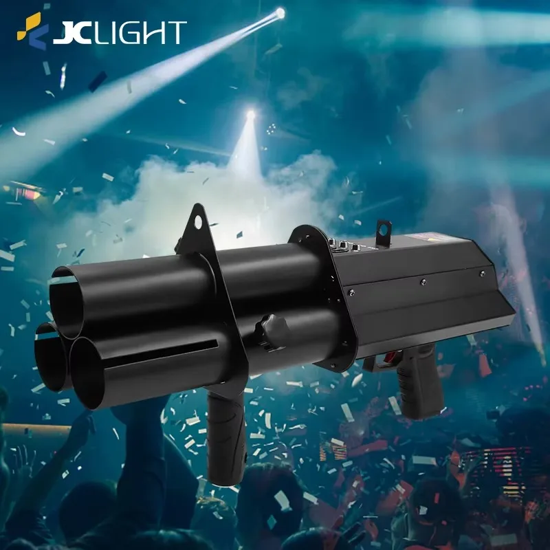 RGB LED Handheld Confetti Shooter Portable Paper Ribbon Blaster for Wedding DJ Live Party Stage Atmosphere Decoration Tool