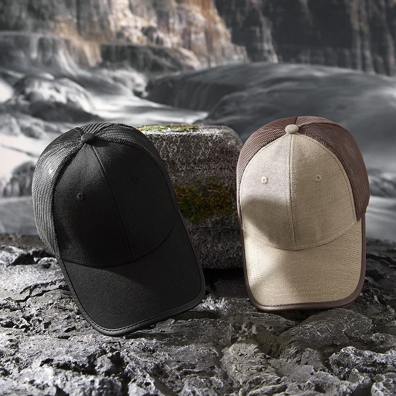 Bulk Custom Breathable Caps Sweat-Wicking Cooling UV-Resistant Baseball Net Caps for Outdoor Sports Running Sun Protection